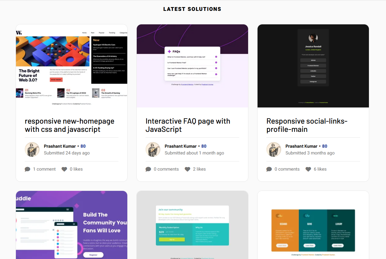 Frontend Mentor Projects